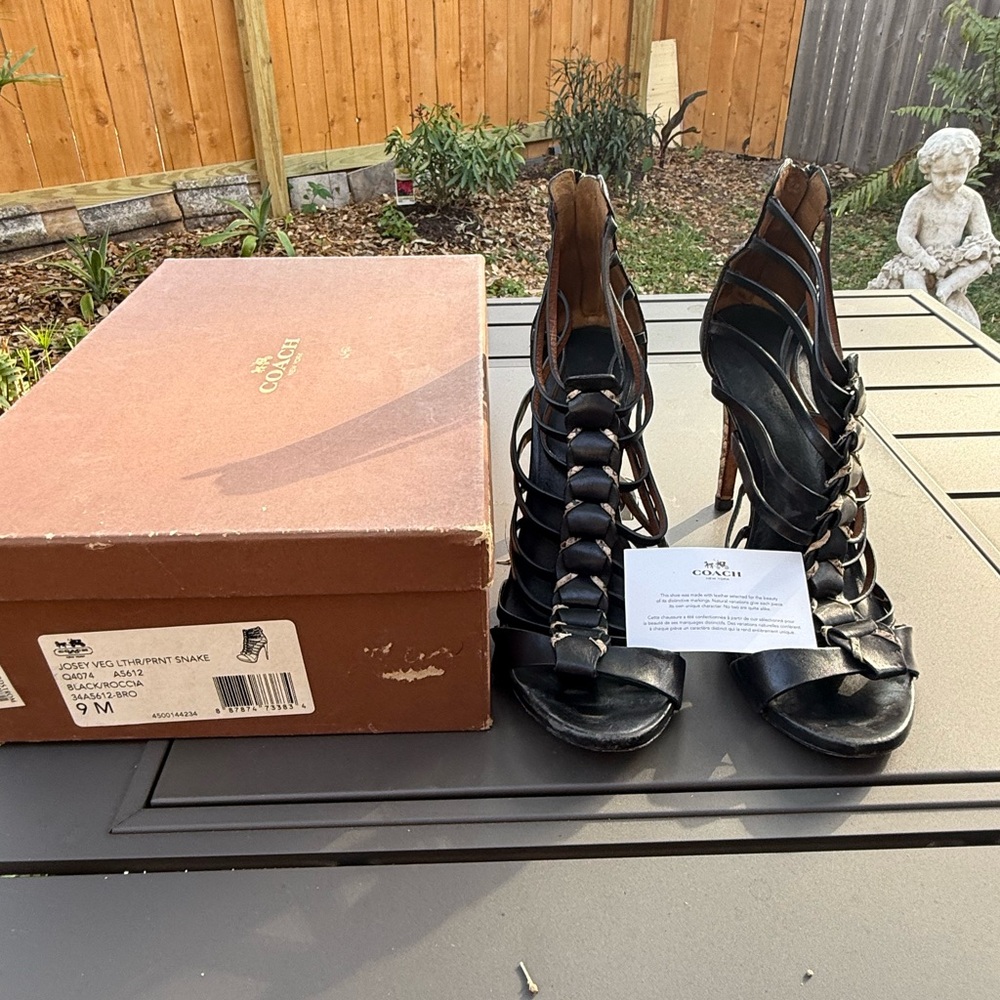 Coach Black Elegant Strappy Heels